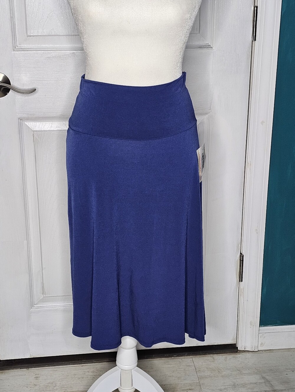 Women's Classic A-Line Midi Skirt in Cobalt Blue
